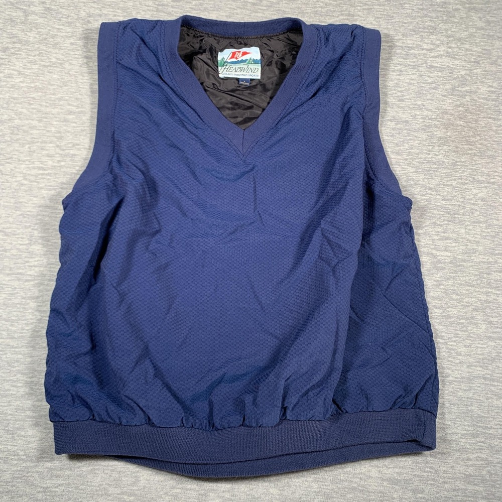 Headwind Sun Mountain Sports Golf Pullover Vest Mens Large Blue‎ Nylon Lined USA